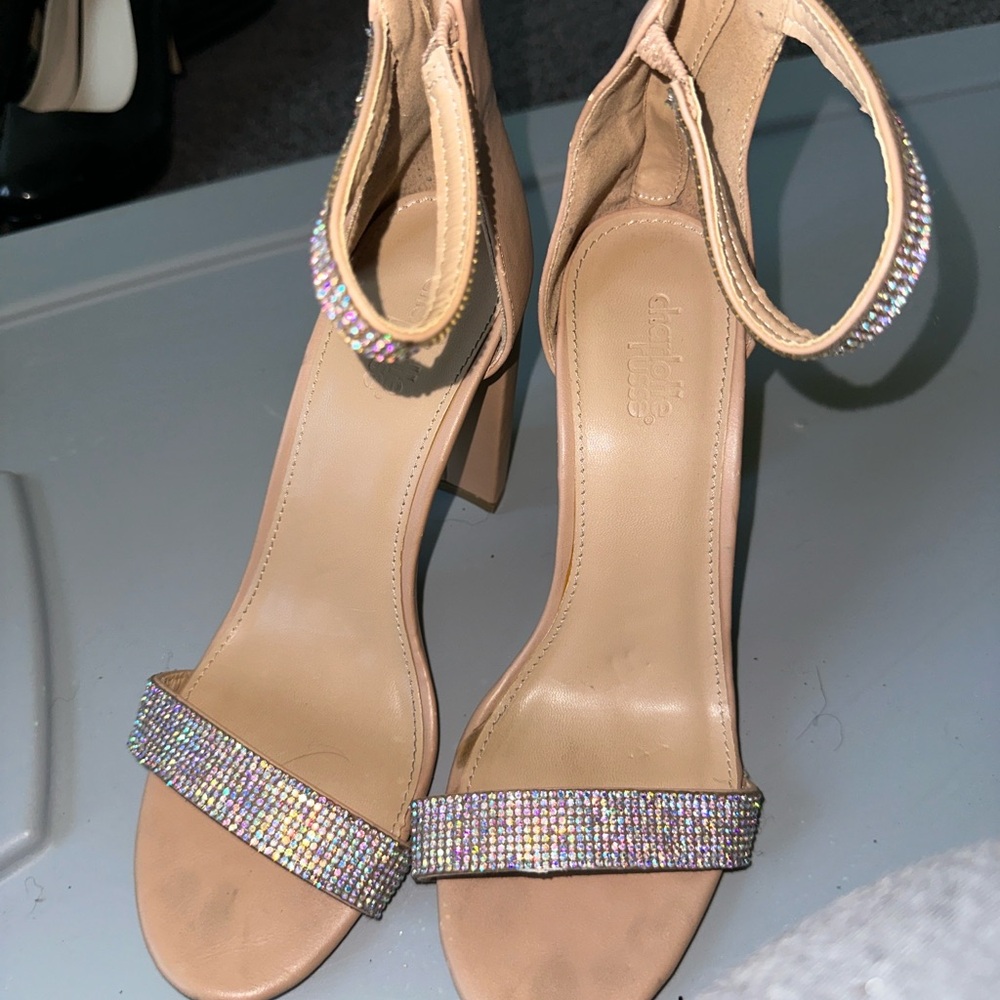 Charlotte Russe Nude Rhinestone Heels